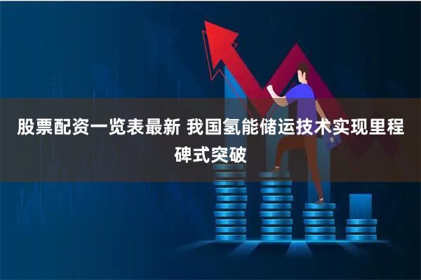 股票配资一览表最新 我国氢能储运技术实现里程碑式突破